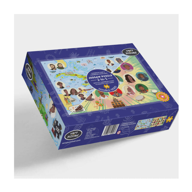 Caribbean Map And Caribbean Musicians Double-sided Jigsaw Puzzle