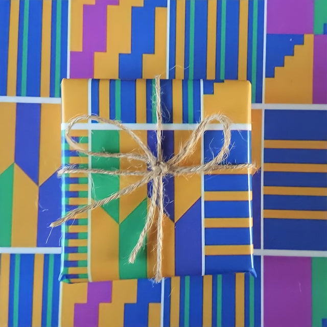 Kente Blue Giftwrap