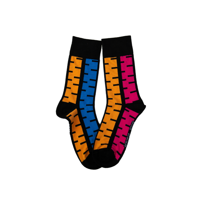 Afropop Socks (No tariff fee) - Stripes Black: L/XL