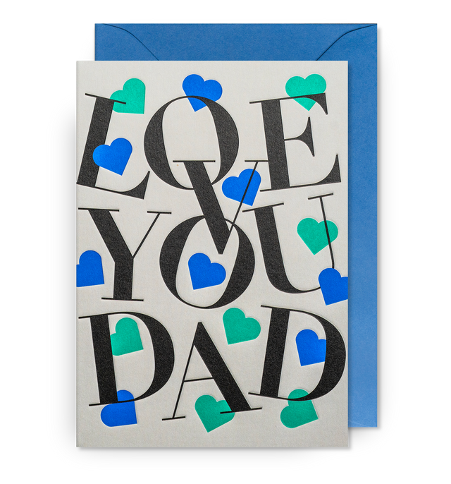 Love You Dad Heart Confetti Greeting Card