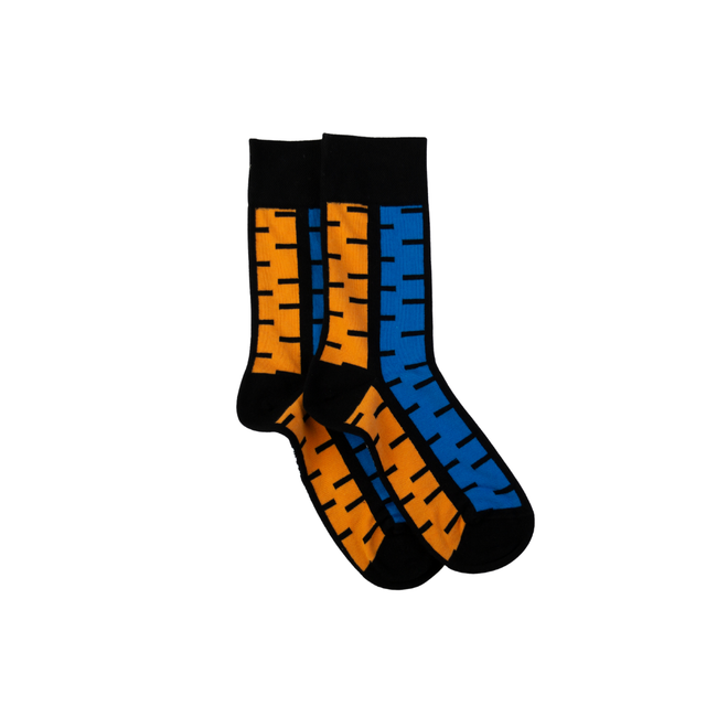 Afropop Socks (No tariff fee) - Stripes Black: L/XL