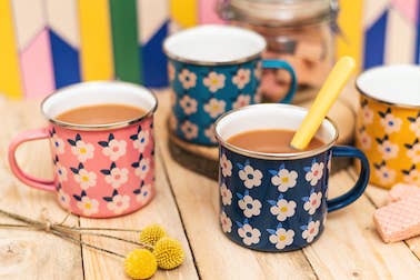 Retro Floral Enamel Mug