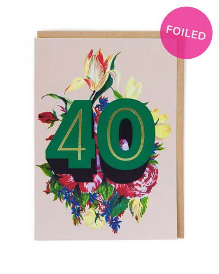 40 Floral Age Card