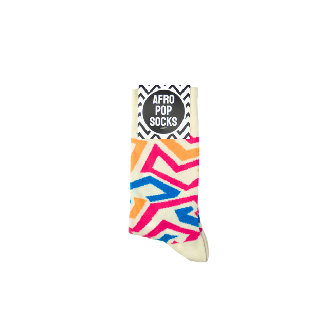 Afropop Socks (No tariff fee) - New Highlife Socks Cream: L/XL