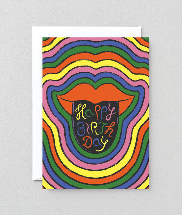 Wrap (US duties paid) - Happy Birthday Lips' Greetings Card