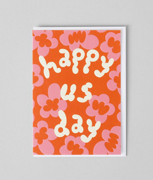 Wrap (US duties paid) - Happy Us Day Embossed Greetings Card