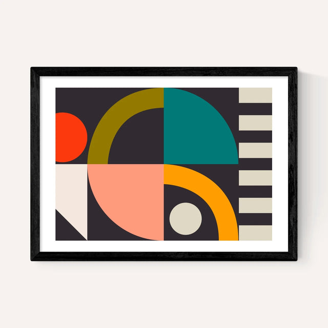 Geometric On Black Art II Print