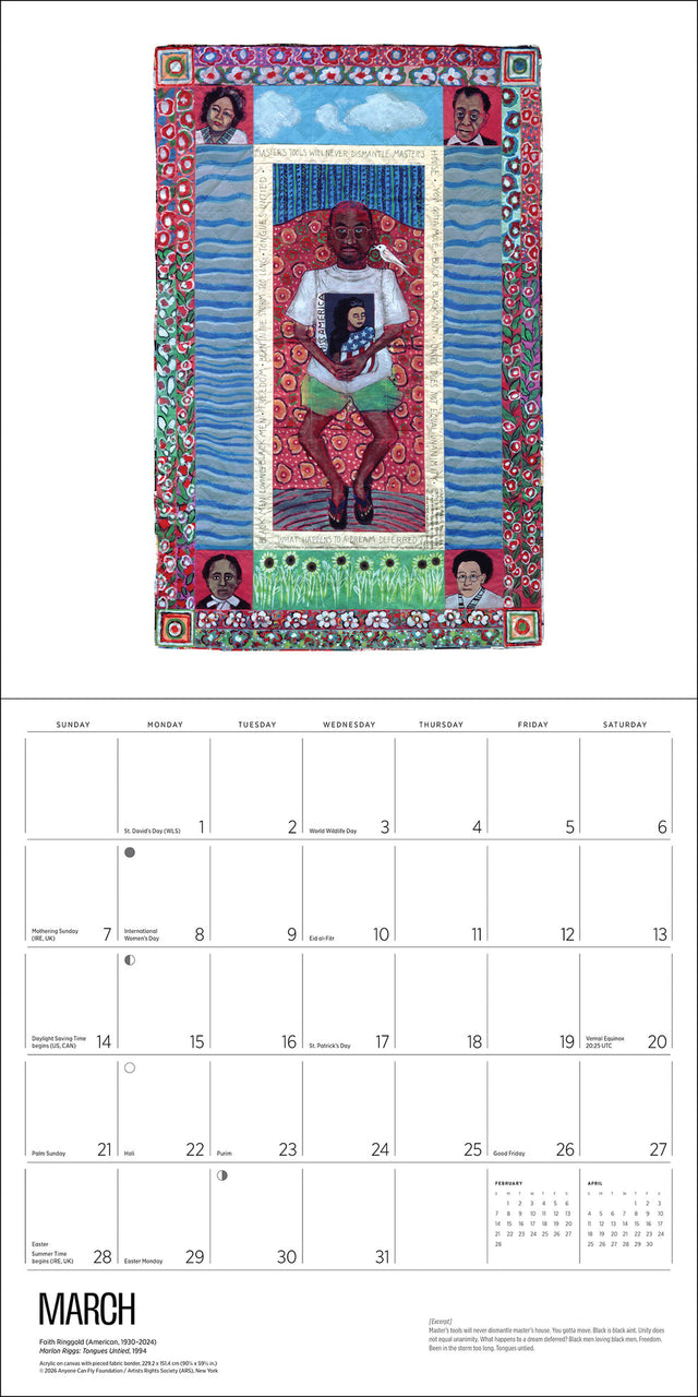 Faith Ringgold Wall Calendar 2027