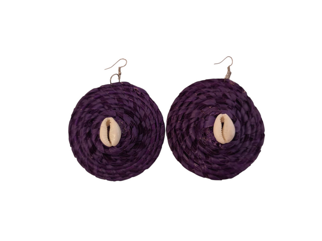 Cowrie Raffia Earrings