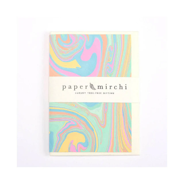 Hand Marbled Greeting Card - Free Spirit Pastel Punch