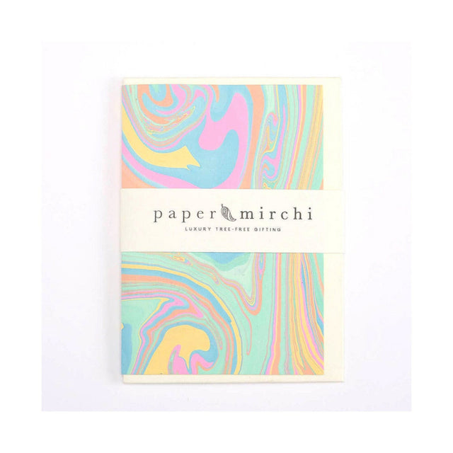 Hand Marbled Greeting Card - Free Spirit Pastel Punch