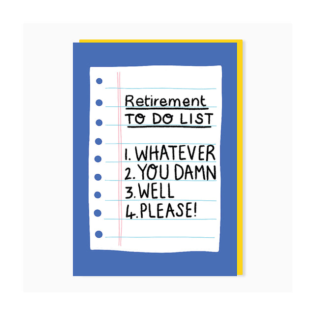 To Do List Retirement Card