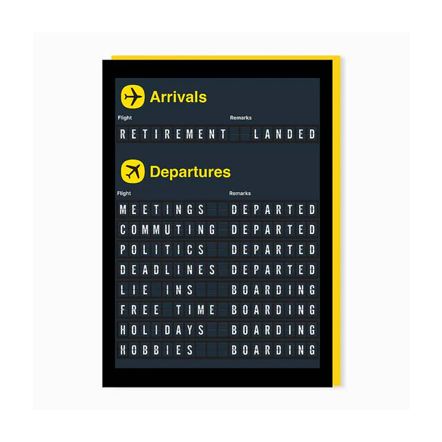 Departures Retirement Card