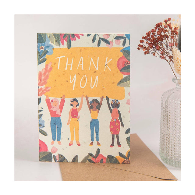 Thank You Floral Recycled Seeded Paper Greeting Card