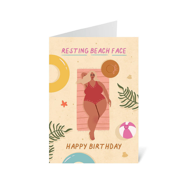 Resting Beach Face Greeting Card