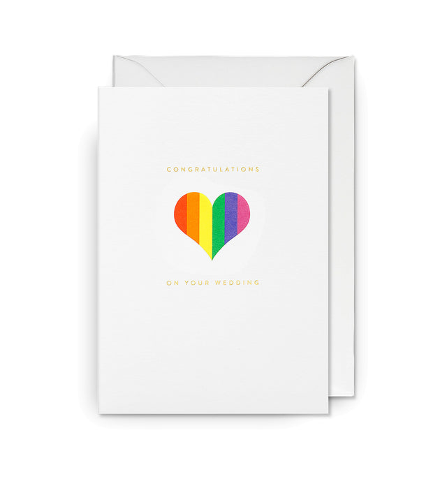 Congratulations On Your Wedding Rainbow Heart Card