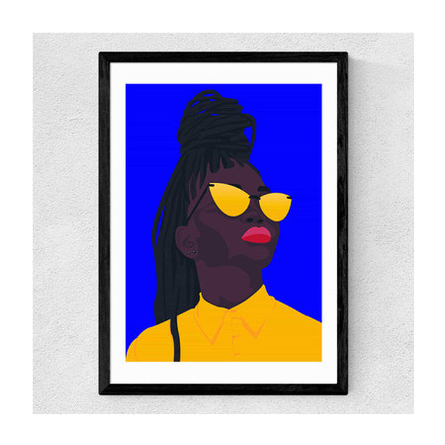 Colourful Black Art Print