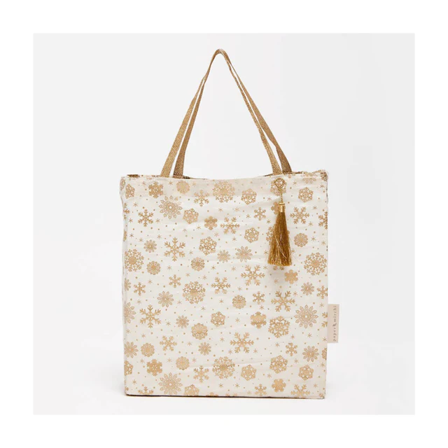 Reusable Fabric Gift Bags - Gold Frost