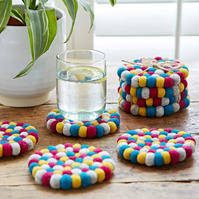 Pop Pom Felt Coaster