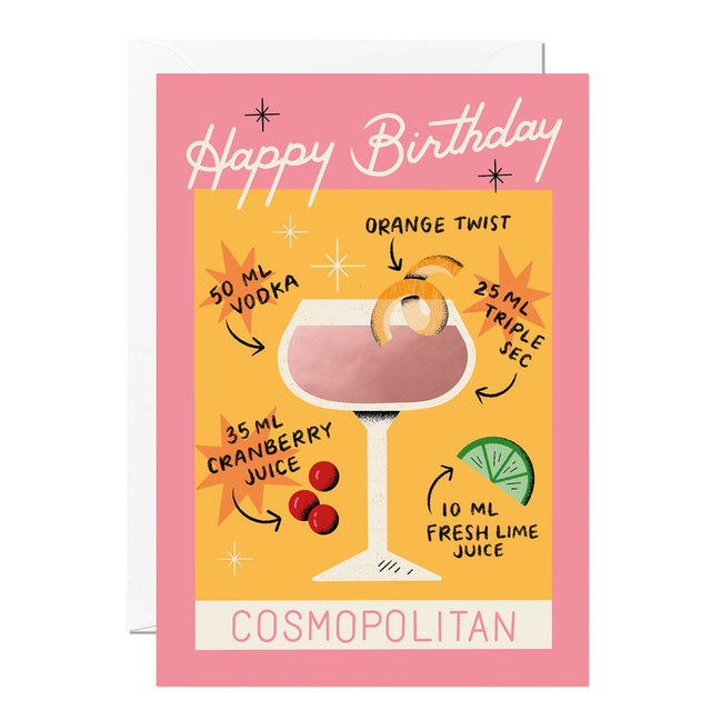 Cocktail Birthday Card – Cosmopolitan