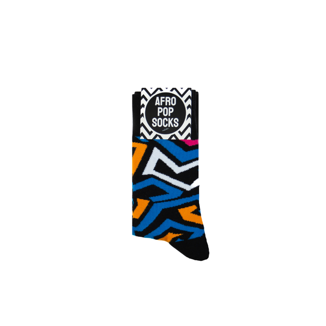 Afropop Socks (No tariff fee) - New Highlife Socks Black: L/XL