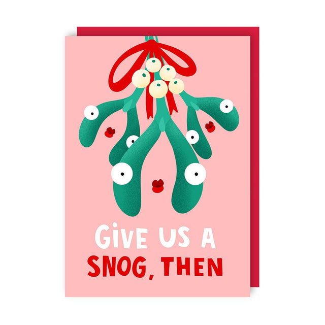 Snog Funny Christmas Mistletoe Card