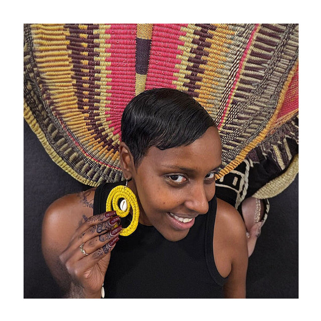 Cowrie Raffia Earrings