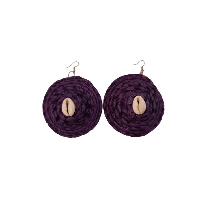 Cowrie Raffia Earrings