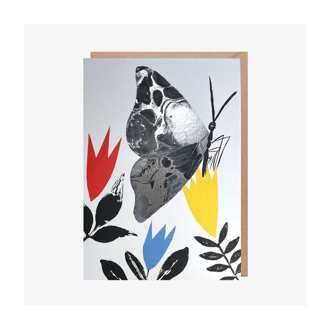 Butterfly And Flowers Greeting Card