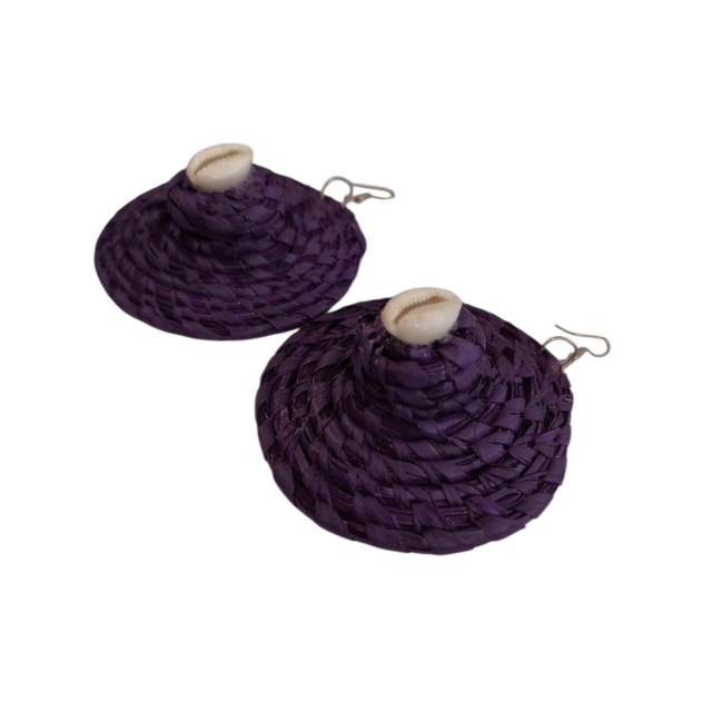 Cowrie Raffia Earrings