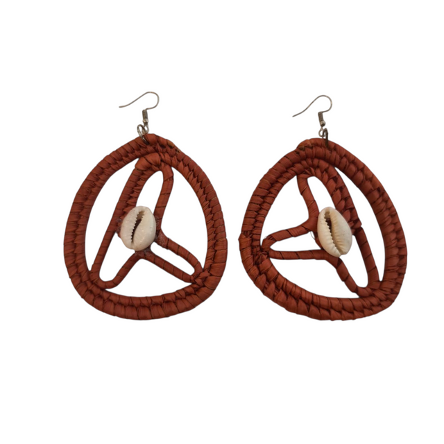 Cowrie Raffia Earrings