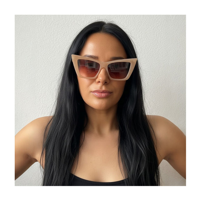 Mocha Oversized Cat Eye Sunglasses