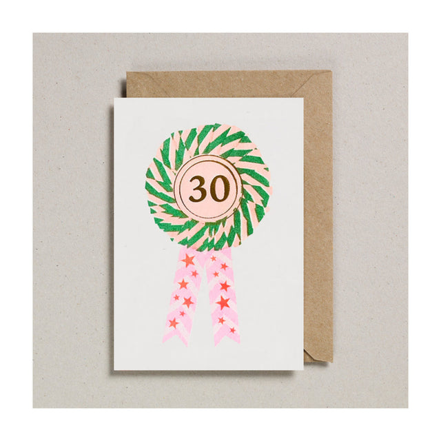 Riso Rosette Age 30 Card