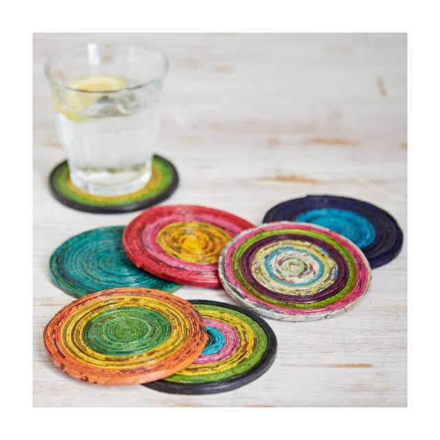 Set Of Recycled Newspaper Coasters