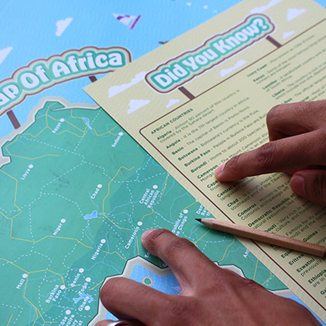 African and Caribbean Maps, Sticker Flags and Fun Facts