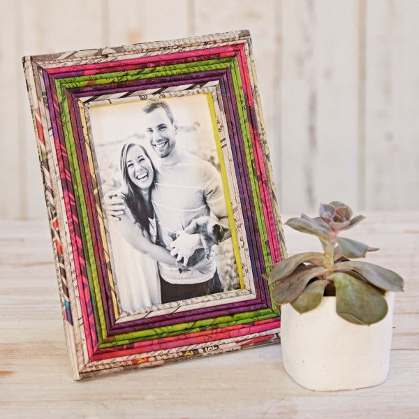 Recycled Newspaper Photo Frame