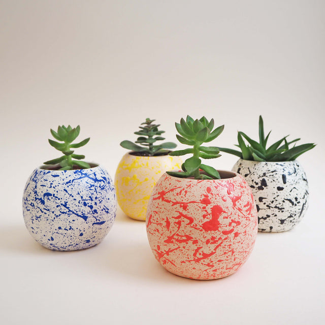 Round Splatter Plant Pot